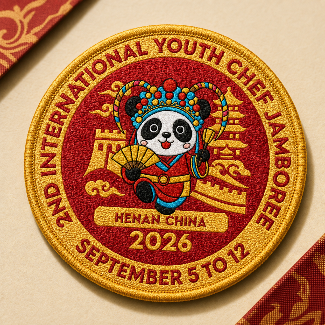 IYCJ embroidered event badge with September 5 to 12 logo