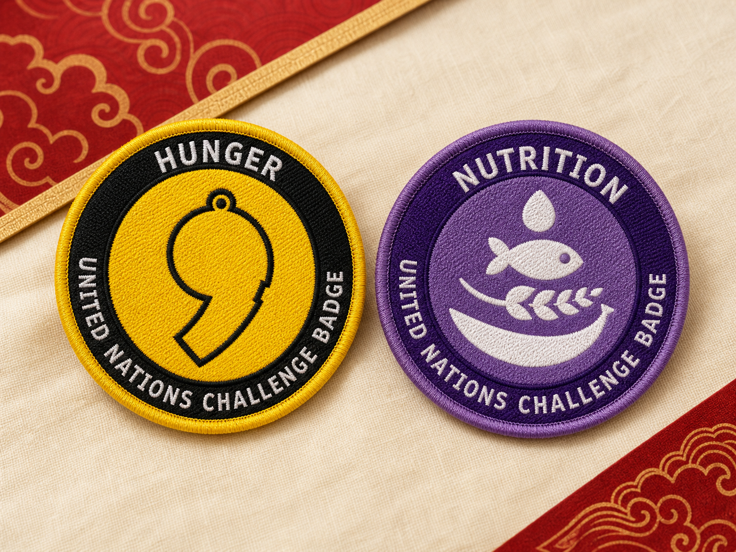 FAO-YUNGA Hunger and Nutrition embroidered badges
